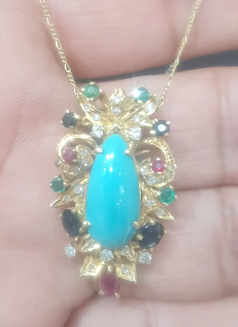 تعليقه الماس مع احجار كريمه