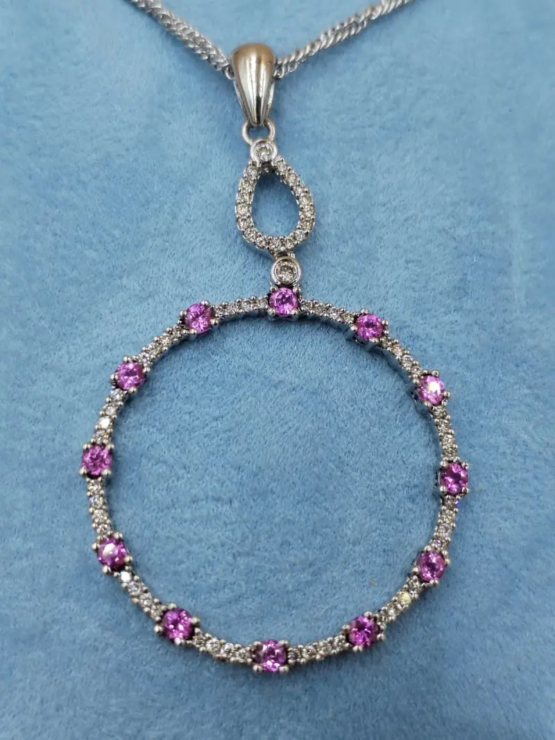 تعليقه الماس مع احجار كريمه فنتج