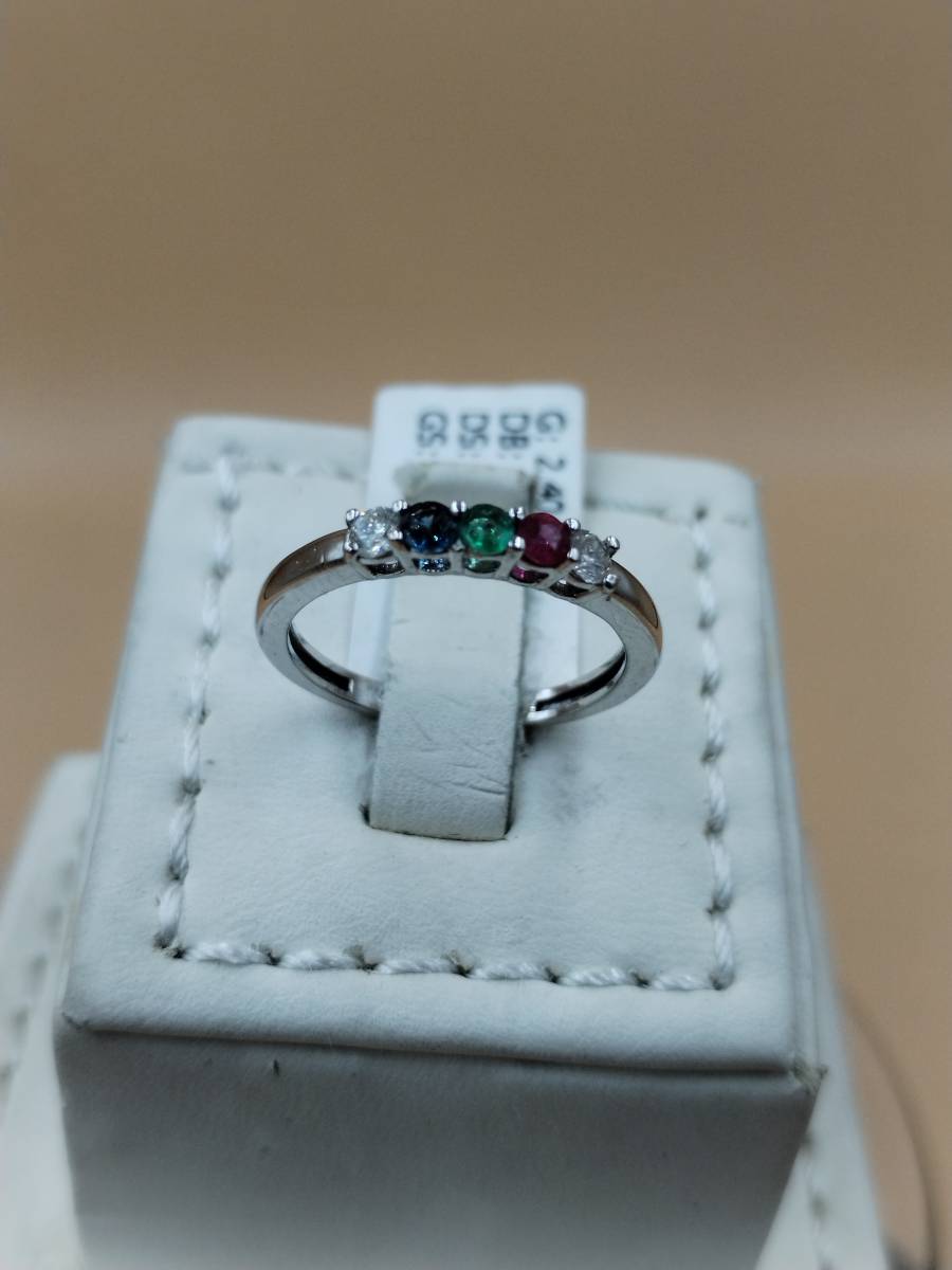 خاتم الماس مع احجار كريمة